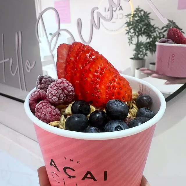 Açai bowl loaded with fresh berries from The Açai Club